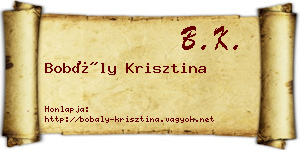 Bobály Krisztina névjegykártya