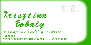 krisztina bobaly business card